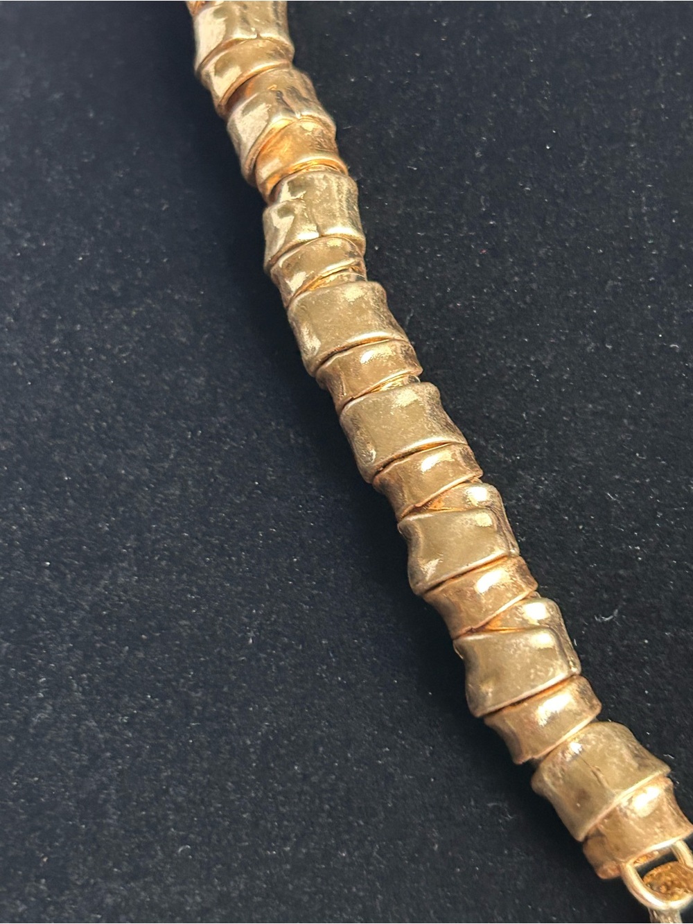 Zara Gold-Tone Hammered Round Pendant Necklace 4 - Picture 6 of 13